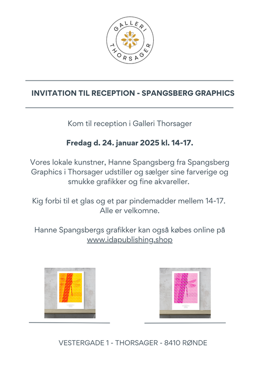 Invitation til reception i Galleri Thorsager 24. januar 2025 14-17