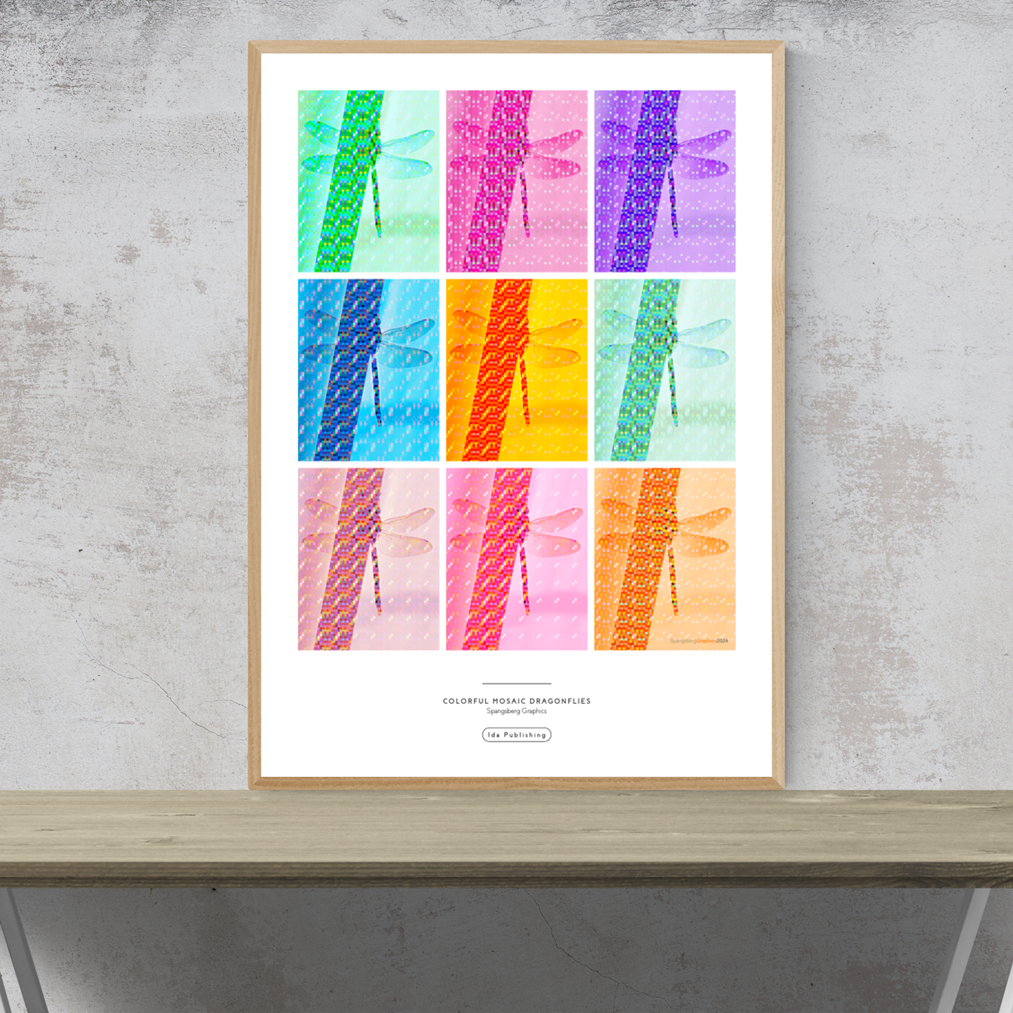 Colorful Mosaic Dragonflies⎜Plakat